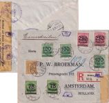 DR-Infla - 2x250 Tsd/500 M. Ziffer Einschreibebrief n. HOLLAND Bremen 21.9.23