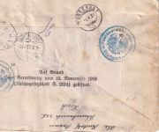 DR-Infla - 20 M. Pflüger ua. Einschreibebrief/Rückschein i.d. SCHWEIZ Lorch 1922