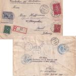 DR-Infla - 20 M. Pflüger ua. Einschreibebrief/Rückschein i.d. SCHWEIZ Lorch 1922