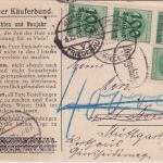 DR-Infla - 4x100 Tsd/400 M. Ziffer Ortsdrucksachenkarte Berlin 8.10.23 Nachporto