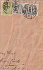 DR-Infla - 10+2x20 Mrd. Korbdeckel Einschreiben/Geschäftspapiere n. USA 16.11.23