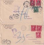 USA - New York 1905 zwei unterfrankierte Briefe n. Apolda - versch. Nachport1