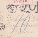 USA - 1 C. Franklin unterfrankierte Ansichtskarte Newark - Bremen 1909