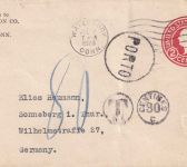 USA - 2 C. unterfrankierter Ganzsachenumschlag Waterbury - Sonneberg 1920