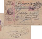 DR - Offenbach a/M. 1924 bar frankierte Paketkarte i.d. TÜRKEI