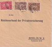 DR - 200 M. Queroval c-Farbe u.a. Brief München - Berlin 23.8.23