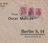 DR - "Nachträglich entwertet in Berlin 14" L2 Brief v. Bad Kissingen 1922