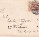 DR - 7 1/2 Pfg. Germania (2 versch. Farbtöne) Brief Rüstringen Osnabrück 30.5.18