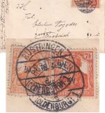DR - 7 1/2 Pfg. Germania (2 versch. Farbtöne) Brief Rüstringen Osnabrück 30.5.18