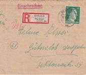 DR - 42 Pfg. AH Einschreibebrief Kochstedt ü. Dessau - Gütersloh 10.1.45
