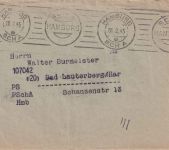 DR - SCHA Hamburg 28.2.45 Postscheckbrief n. Bad Lauterberg - selten !