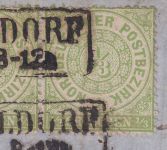 NDP/Bayern - 1/3 Gr. gez. Dreierstreifen Brief Ra2 Düsseldorf 29/11 (1869)