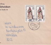 DDR/VGO - 2x25 Pfg. Sorbische Trachten Brief Dresden - Weinböhla 2.7.90