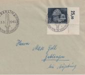 DR - 12 Pfg. Heldengedenktag Bogenecke Plattenfehler Brief SST Berlin 1942
