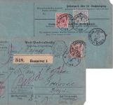 DR - 50+20+10 Pfg. K/A Perfin "CC&GCo" Paketkarte n. BELGIEN Hannover 1891