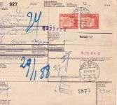 Schweiz - 2x2 Fr. Baudenkmäler Paketkarte n. BELGIEN Gryon - Antwerpen 1968