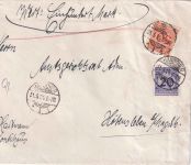 DR - 50+20 Pfg. Korbdeckel Wertbrief (100 RM) Hannover - Hötensleben 1924