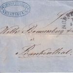 Bayern - 3 Kr. Quadrat blau Brief gMR 236 HKS Neustadt a.H. 6/11 (1856)