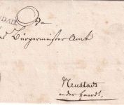 Bayern - Landau L1 (ca. 1820) Dienstbrief (Bürgermeister) n. Neustadt a/H.