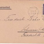 DR-Infla - 20 M. Posthorn Bücherzettel/Karte Lübeck - Schwerin 27.4.23