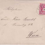 Österreich - 5 Kr. Doppeladler Brief Fingerhut-K1 Piber - Wien 1885