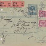 Österreich - 2x72 Kr. Ausgabe 1904 u.a. Paketkarte (2 Pakete) Wien 1907