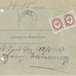 Österreich - 2x72 Kr. Ausgabe 1904 u.a. Paketkarte (2 Pakete) Wien 1907