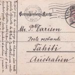 Österreich - 10 H. FJ Karte n. TAHITI Wien - San Francisco - Tahiti 1905 RR!