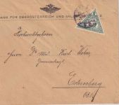 Österreich - 5 H. Drucksachen-Eilmarke Drucksachenbrief Linz 1917