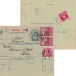 Österreich - 2x60 H. Jubiläum u.a. Paketkarte Salzburg - Bach i/Lechtal 1912