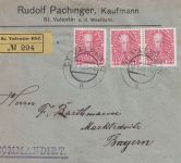 Österreich - 3x12 H. Jubiläum Einschreibebrief St. Valentin Bhf. 9.10.09