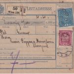 Österreich - 2 K. Wappen u.a. Nachnahme-Paketkarte n. SERBIEN Wien 1918
