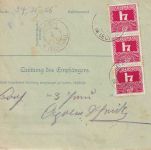 Österreich - Aussig 1911 barfrankierte Paketkarte (3 Pakete) n. Bach i. Lechtal
