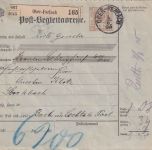 Österreich - Ober-Ferlach 1905 barfrankierte Paketkarte n. Bach i. Lechtal