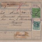 Österreich - 3 K. Wappen u.a. Nachnahme-Paketkarte n. SERBIEN Mähr. Karlsdorf