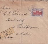 Österreich - 20 K. Parlament Einschreibebrief Pöggstall Heilbronn 8.3.22 Zensur