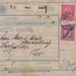 Österreich - 1 K. Krone u.a. Nachnahme-Paketkarte Linz - Hopfgarten 1919