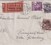 Österreich - 1 S. Trachten u.a. Eilbrief (Rohrpost) i.d. CSR/Sondertarif ! 1935