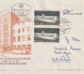 Österreich - 2x1 S. Tag d. Briefmarke (1x Plattenfehler !) Schmuck-FDC 1957