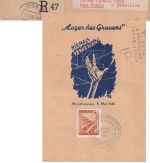 Österreich - Antifa-Ausstellung Teilsatz Einschreibekarte/FDC n. BRASILIEN 1946