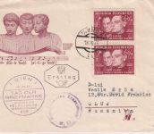 Österreich - 2x60g Weihnachten Schmuck-FDC n. RUMÄNIEN EST Wien 18.12.48