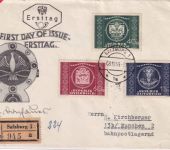 Österreich - 75 Jahre Weltpostverein Schmuck-FDC/Einschreiben Salzburg 8.10.49