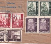 Österreich - Salzburger Dom Satz 2x Streifband n. USA Wien 10.8.48 Zensur