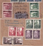 Österreich - Salzburger Dom Satz 2x Streifband n. USA Wien 10.8.48 Zensur