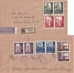 Österreich - Salzburger Dom Teilsatz 2x Lupo-Einschreibebrief n. USA Wien 1948