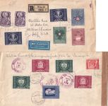 Österreich - 75 J. Weltpostverein Satz 2x u.a. Lupo-Einschreibebrief n. USA 1949