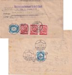 Österreich - 3x5g Landschaften u.a. Rückscheinbrief Wien 1948 Nachsendung