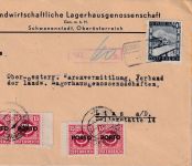 Österreich - 40g Landschaften Brief Schwanenstadt - Linz 3.11.47 Nachporto