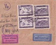 Österreich - 5 S. Landschaften u.a. Lupo-Eil-Einschreibebrief n. USA Wien 8.4.48