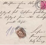 Österreich - 5 Kr. FJ Brief/Muster ohne Wert Innsbruck - Lofer 1897 Nachporto